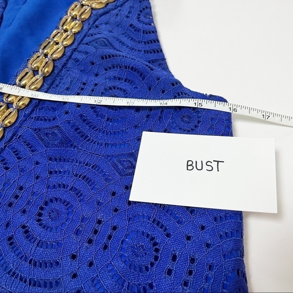 Lilly Pulitzer NWT Achelle Dress XXS True Blue Mystical Knotty Lace beaded new - Picture 9 of 14